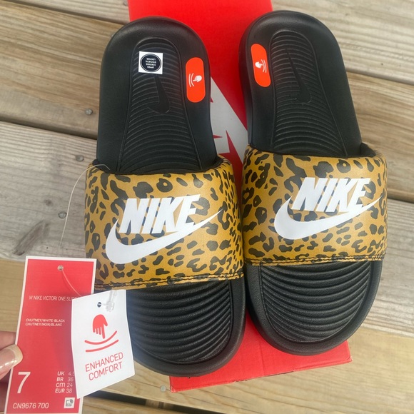 cheetah nike slides